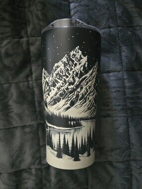 20 Oz Stainless Steel Tumbler Mountain Scene